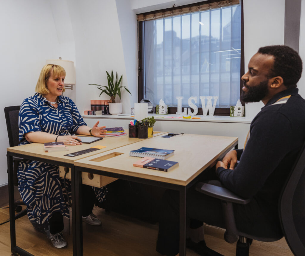 London Speech Workshop coach with a client
